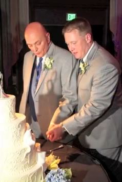 cutting cake - another view